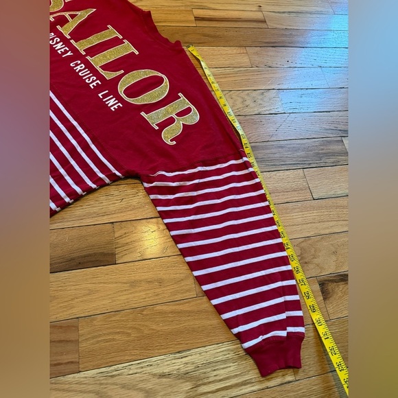 Disney Cruise Line Spirit Jersey Red White Glitter Sailor Striped Sz L NWT FLAW - Picture 10 of 14